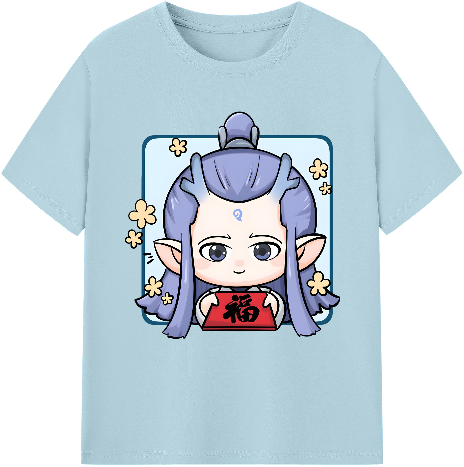 （画像用） Ne Zha 2 ナタ 魔童の大暴れ 綿100％半袖Tシャツ（フロントプリント）